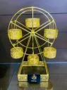 Golden wheel jhula giant Metal Unique Flower Tealight Candle/Bottle Cupcake Holder Best for Home Office décor, Gifting,