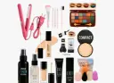 Make-up kit Hair Straightner,5Pcs Makeup Brush, Eyeshadow 18 Pallate, Concealer, Eyeliner, Compact, Fixer, Primer, Foundation, BB Cream & CC Cream, Makeup Family Puff (Pack of 11Pcs)