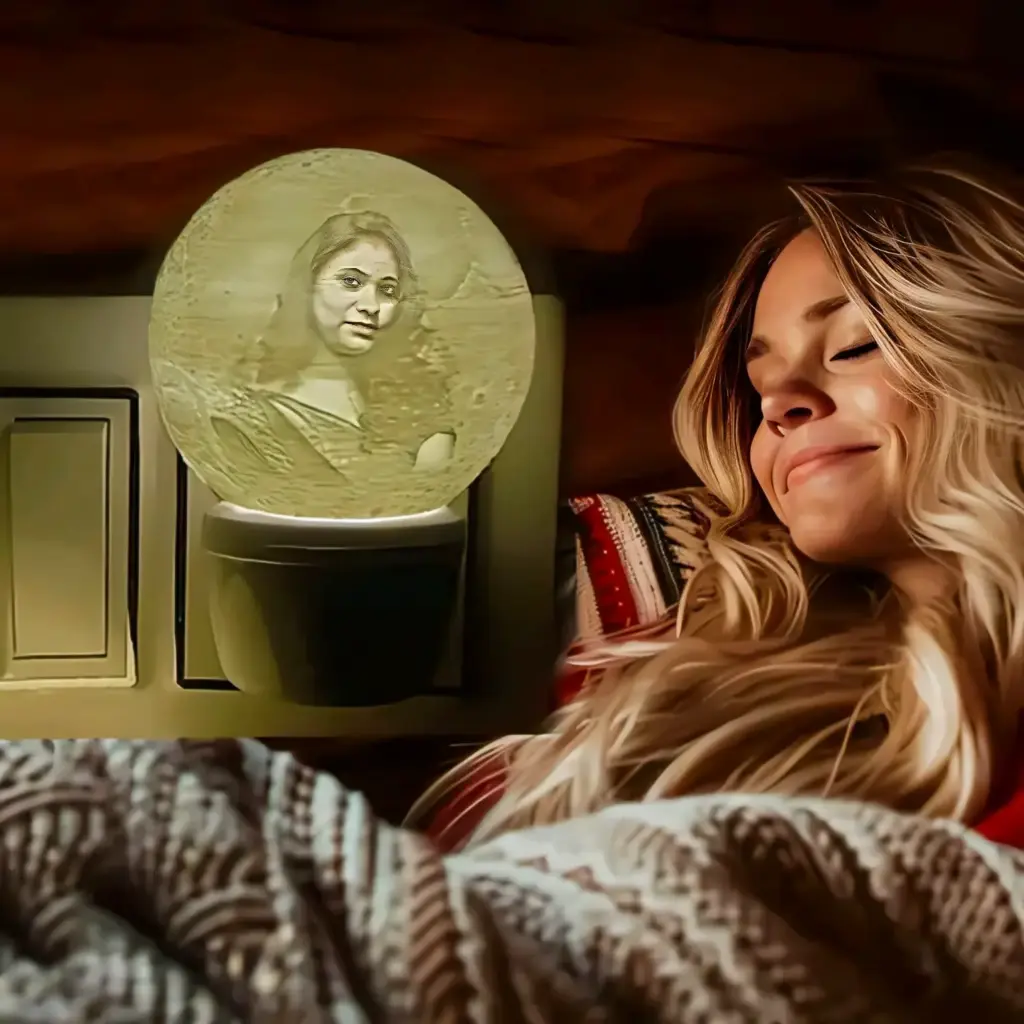 Personalized moon lamp night plug