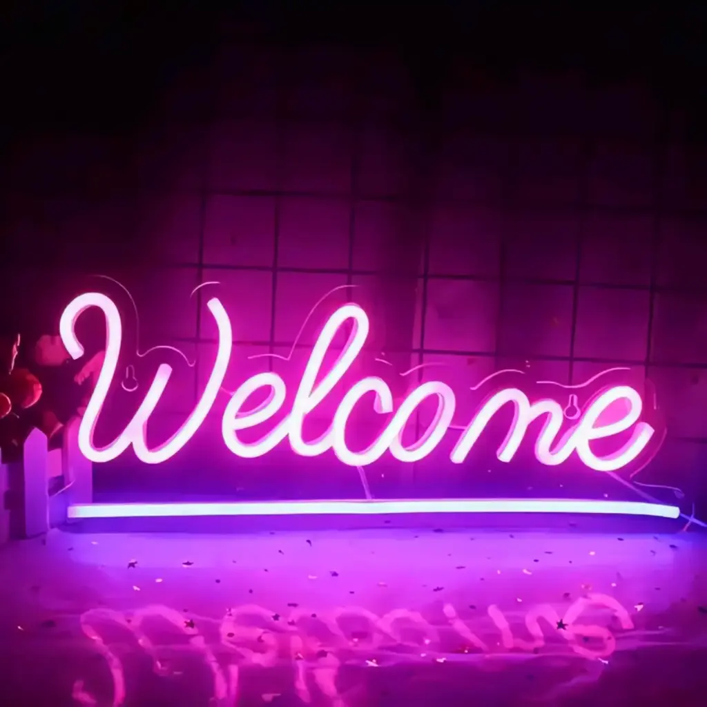Welcome Trend's Neon Light Welcome Wall Night Light Decorative Light Use For Home Temple Office Shop Clinic Hospital Trending Neon Light