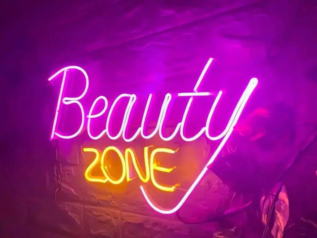 Beauty Zone Neon Led Sign(12x18)Pink+Yellow grow your shop