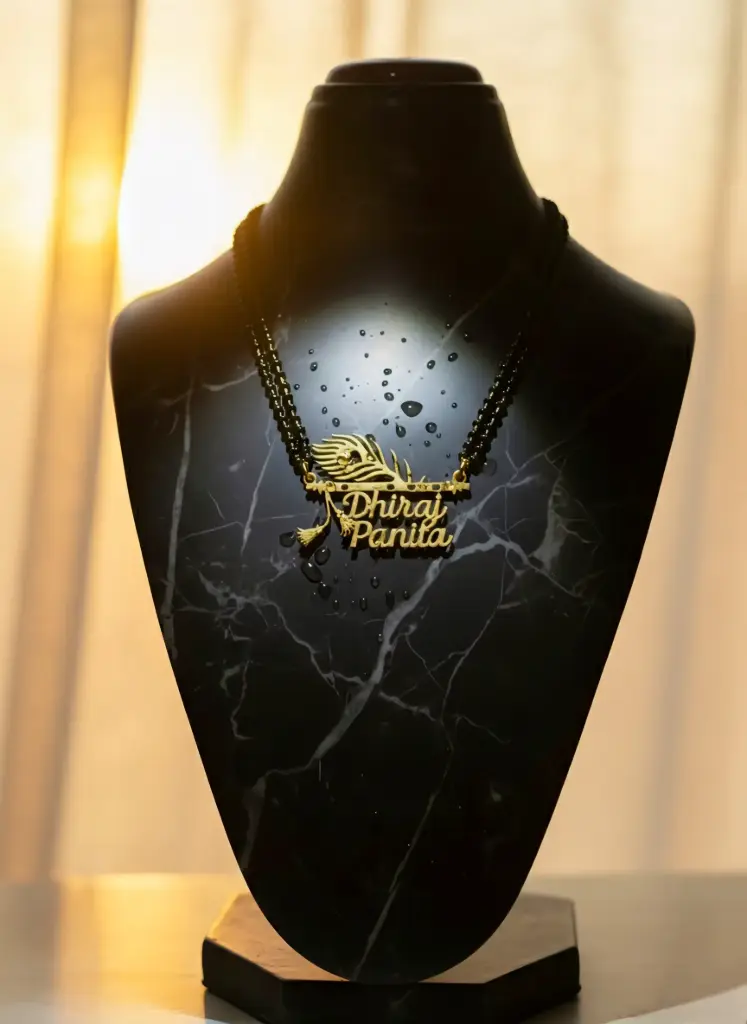 Couple Name Pendant, Customized Gold Plated Necklace Pendant