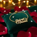 Personalised single NAME couple name NECKLACE WITH CROWN,HEART,STAR Pendant Keychain Ring With Ur name Or Love