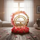 Customized Engagement Ring Platter Wooden Engagement Ring Tray For (Pink Orchid)