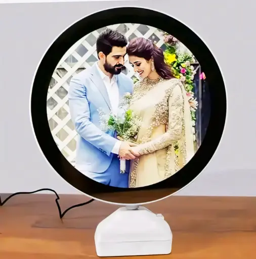 Magic Mirror Photo Frame with Light Photos Gift Personalized